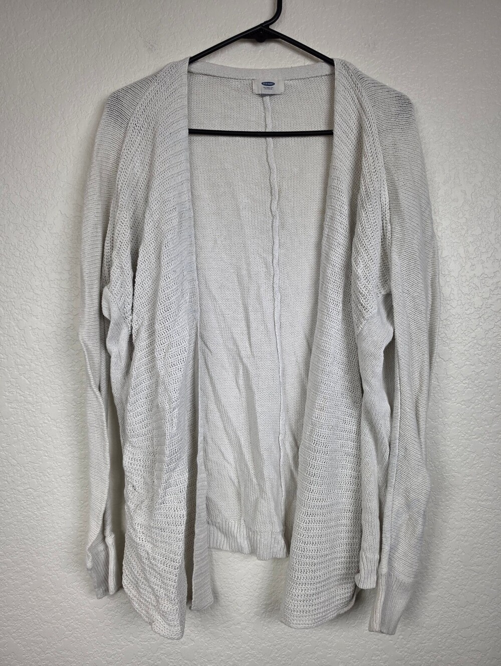 Linen Cotton Blend Cardigan Sweater Small